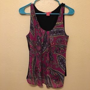 Sunny Leigh Soft Paisley Print Sleeveless Blouse